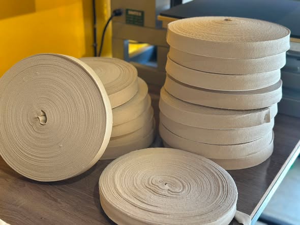 شريط حزام قطن طبيعي 30 مم (رول 50 متر) / Sangle Coton Naturel 30mm (Rouleau 50m)