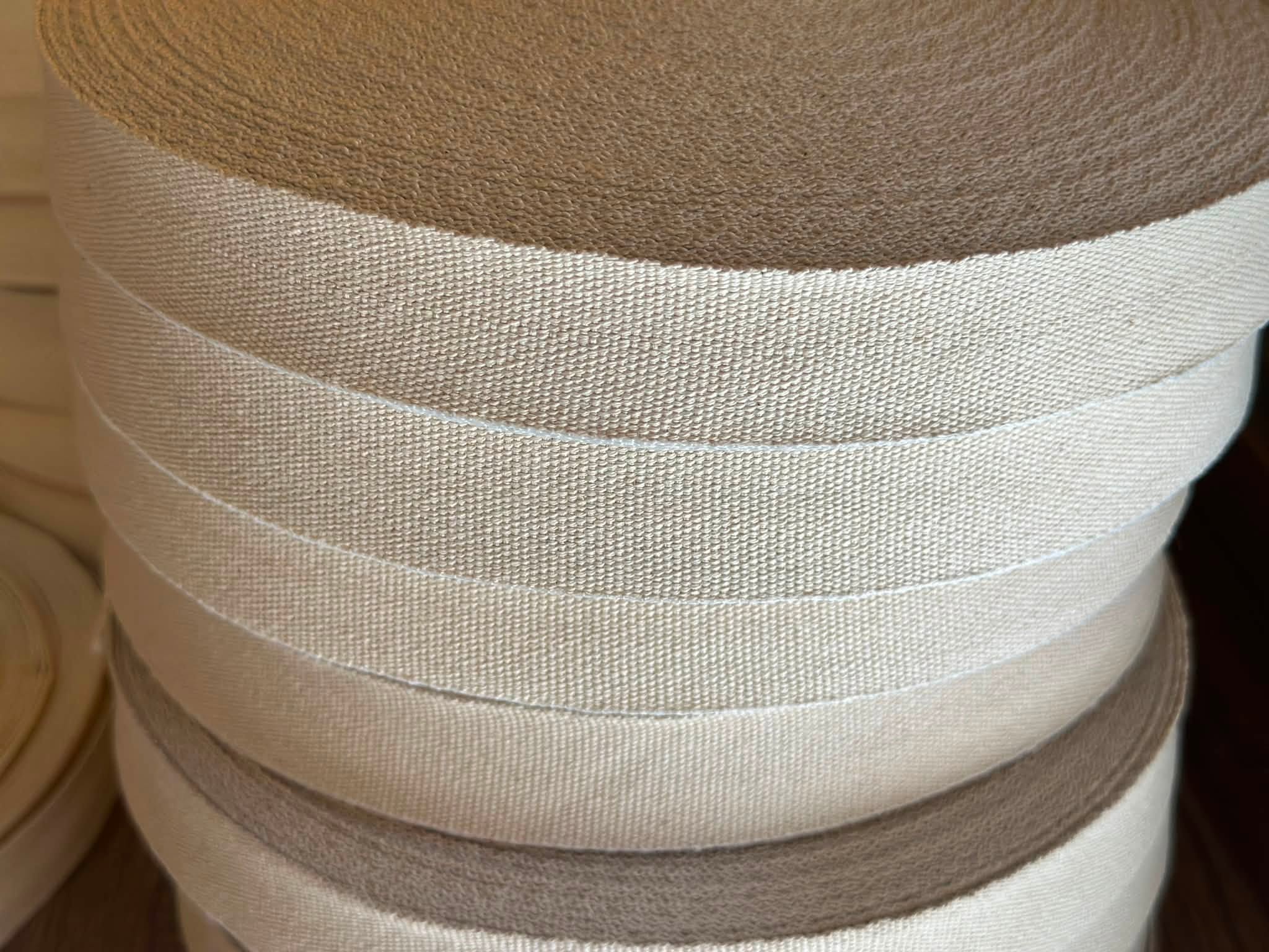 شريط حزام قطن طبيعي 30 مم (رول 50 متر) / Sangle Coton Naturel 30mm (Rouleau 50m)