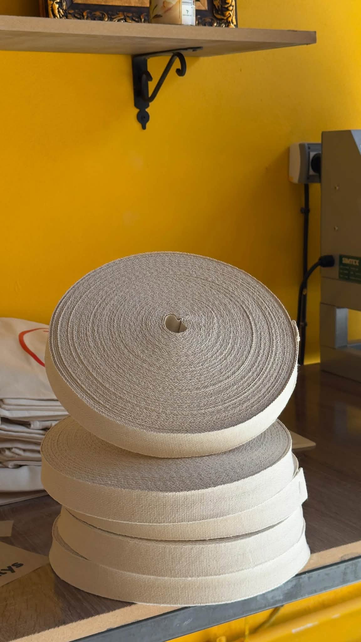 شريط حزام قطن طبيعي 30 مم (رول 50 متر) / Sangle Coton Naturel 30mm (Rouleau 50m)